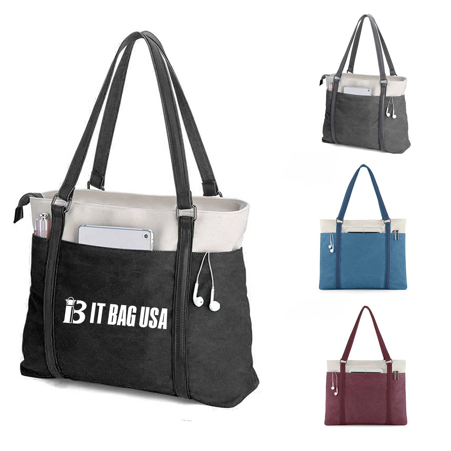 Canvas Lightweight Laptop Tote Bag for Work 1