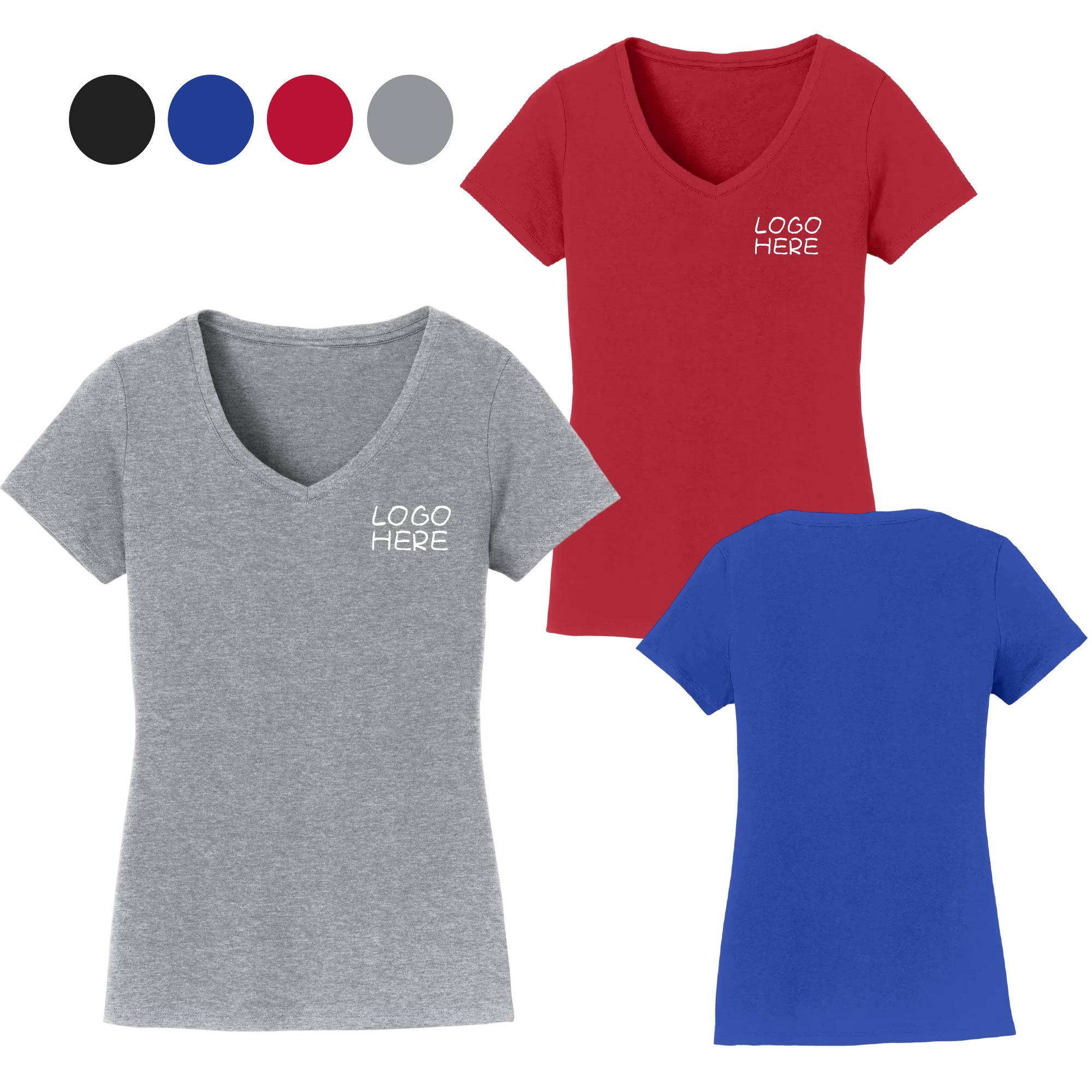 Women`s Short Sleeve V-Neck Shirt 2
