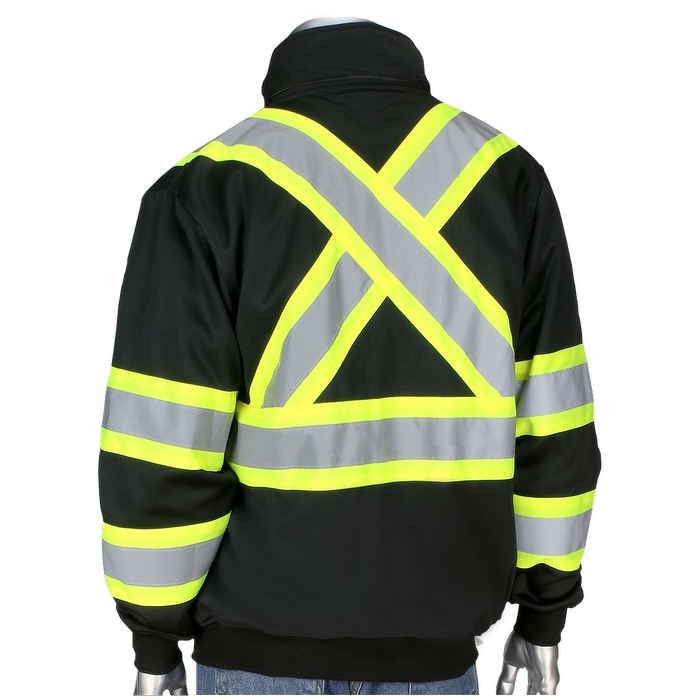 Two-Tone X-Back Full Zip Fleece Black Sweatshirt 12