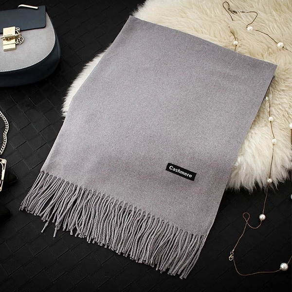 Winter Imitation Cashmere Scarf With Tassels 2