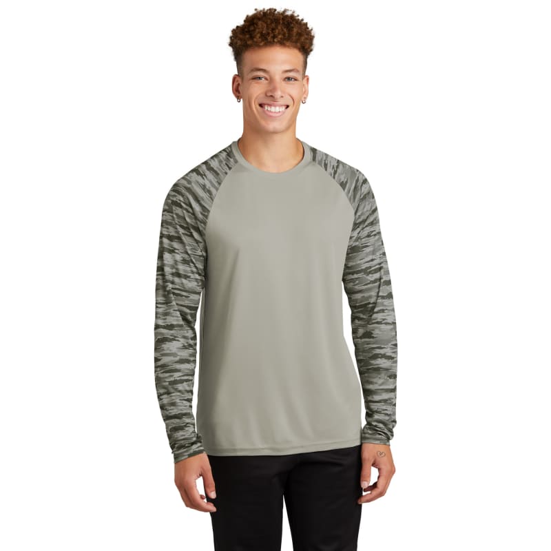 Sport-Tek Drift Camo Colorblock Long Sleeve Tee 10