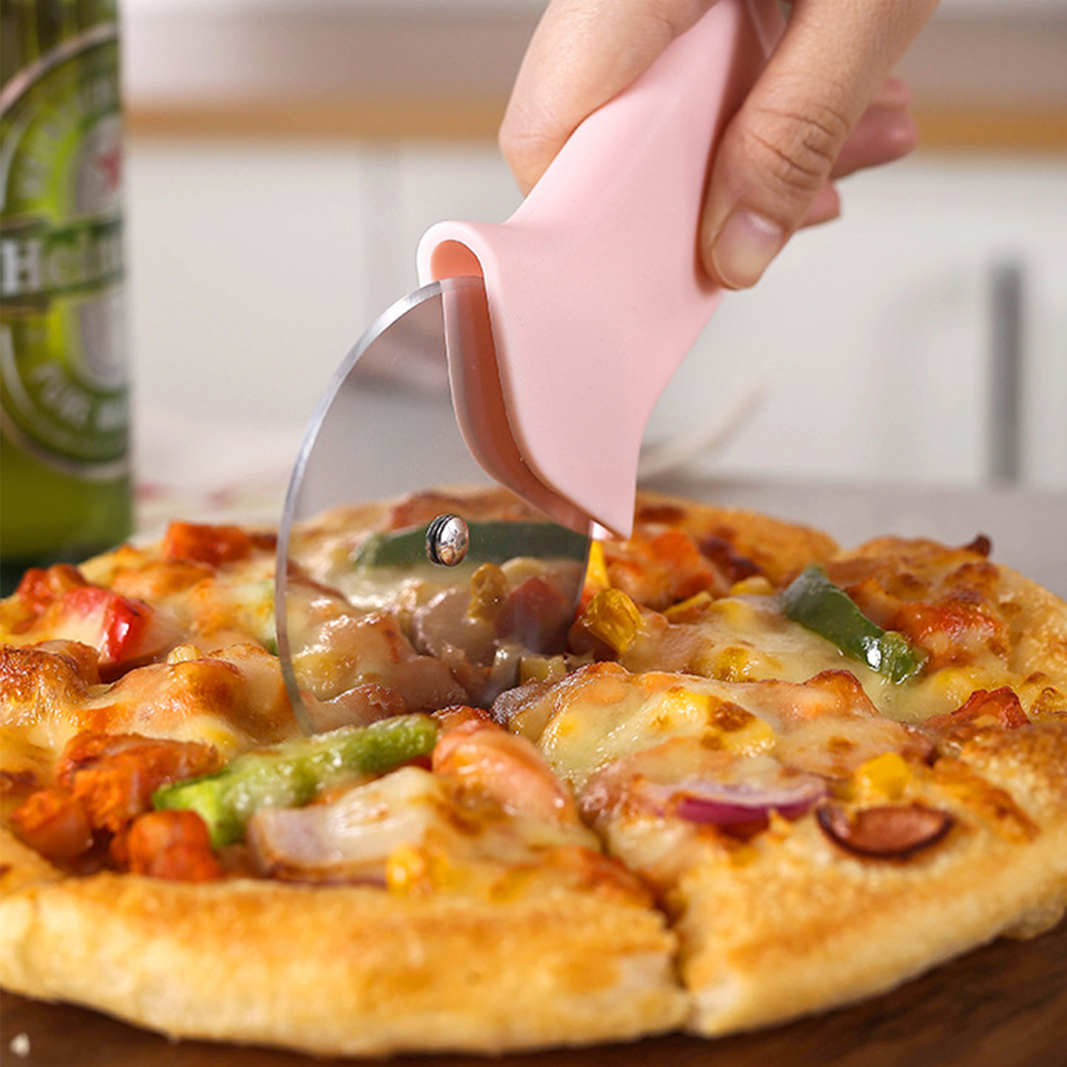 2-in-1 Multipurpose Pizza Plastic Cutter Wheel Opener 5