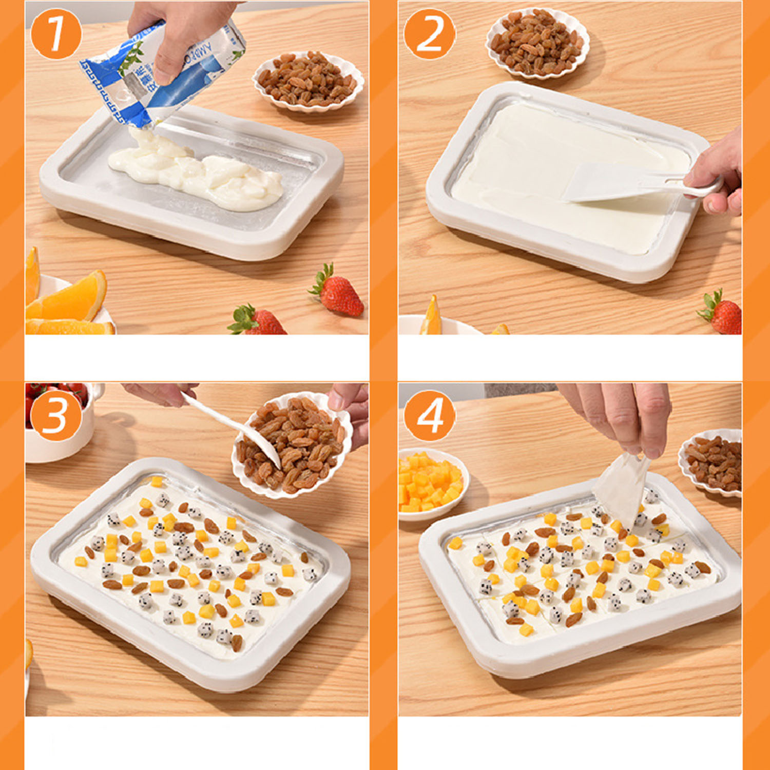 Stainless Steel Stir Fried Ice Plate Yogurt Machine 4