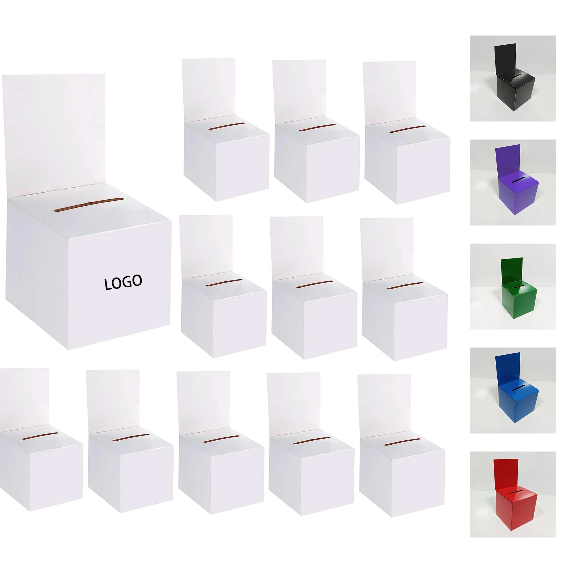 MOQ 20pcs 6" Multi-Color Voting Corrugated Ballot Box 1