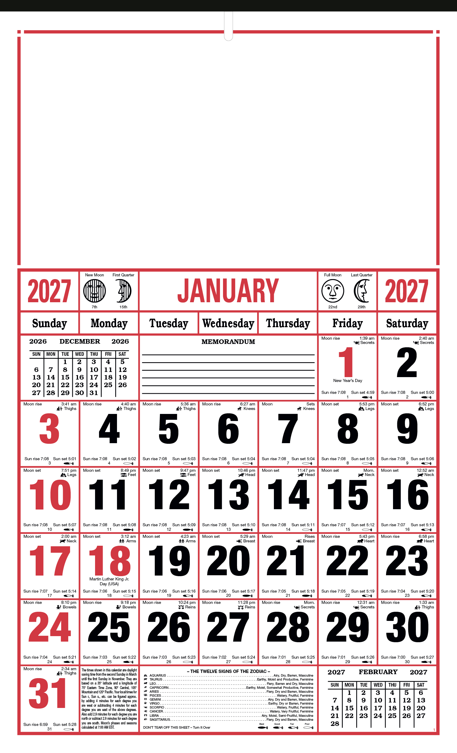 Skinner & Kennedy® 8-Sheet Almanac Calendar 13