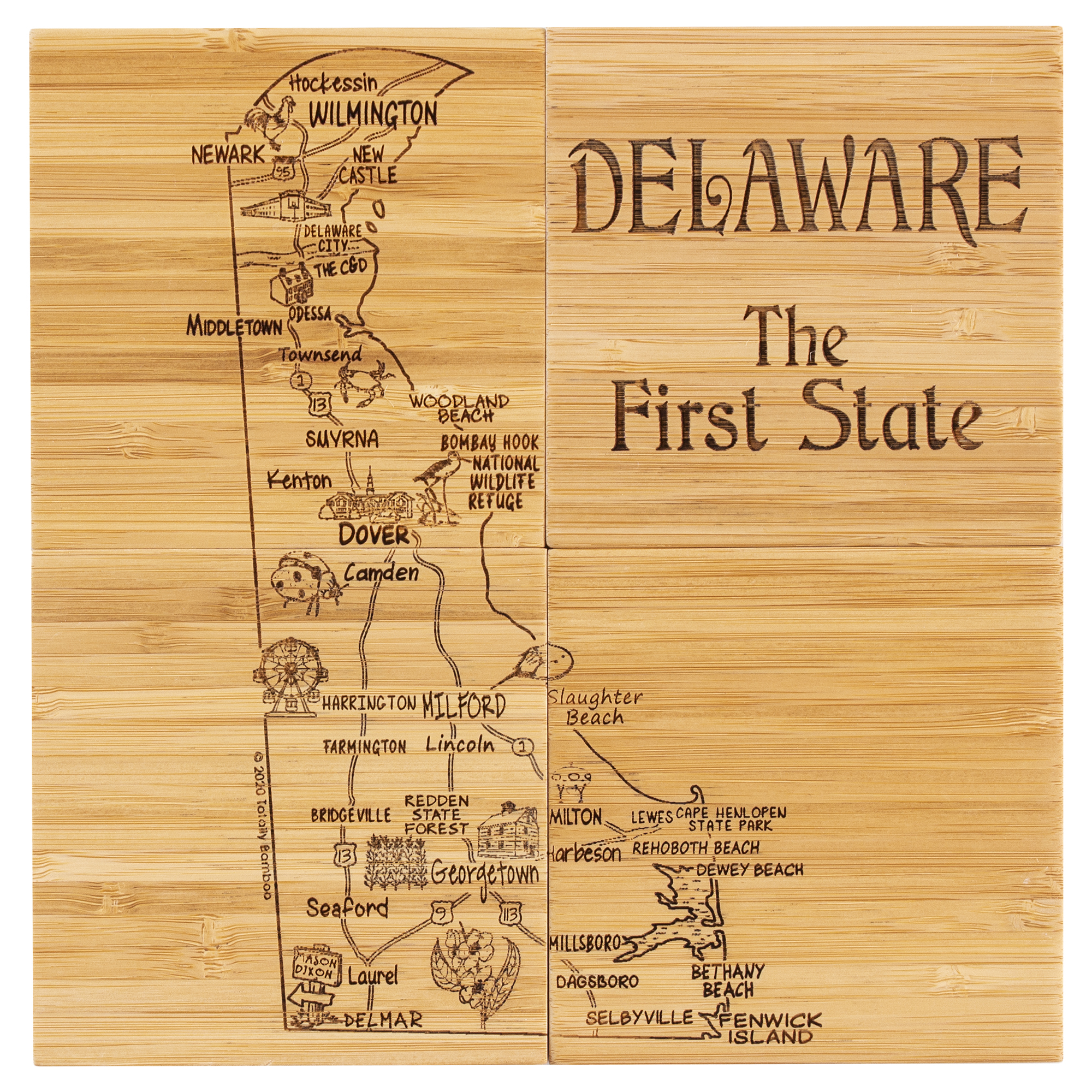 Delaware Puzzle Coaster Set 9