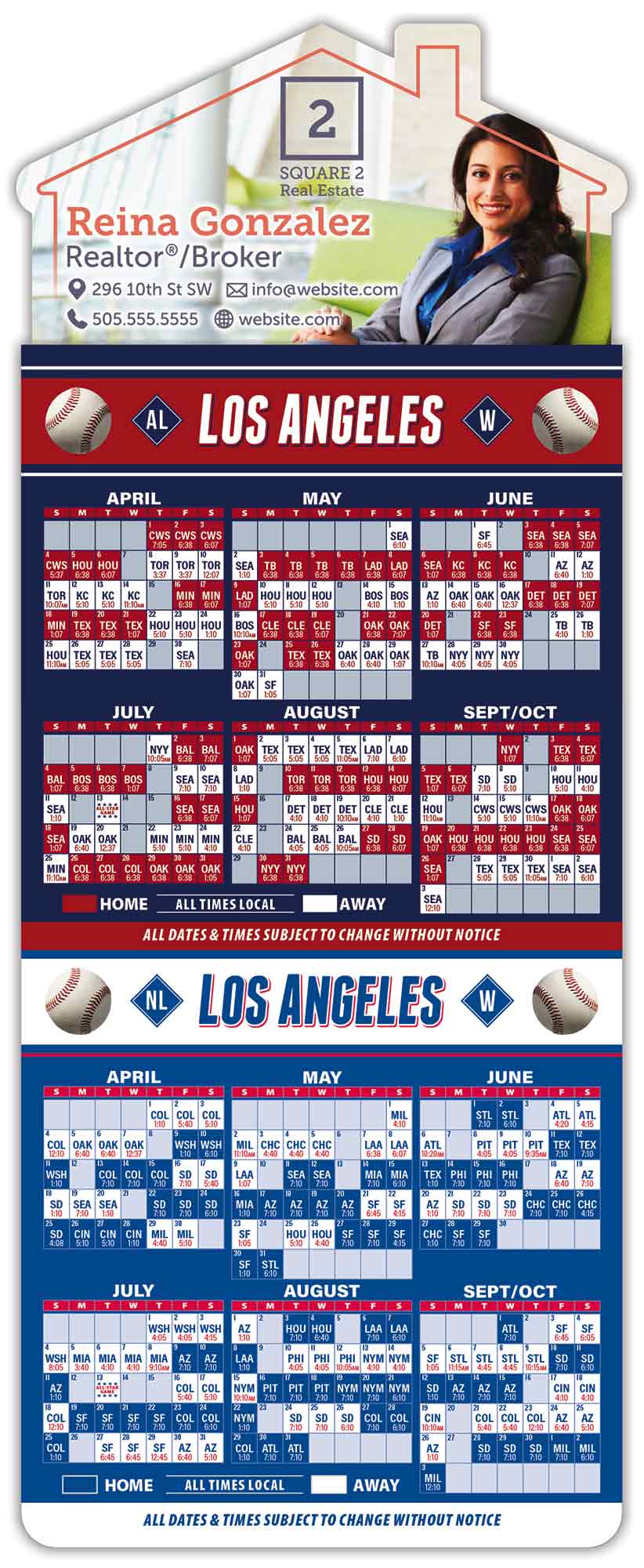 Magna-Card House Shape Magnet - Baseball Schedules (3.5 x 9) 1