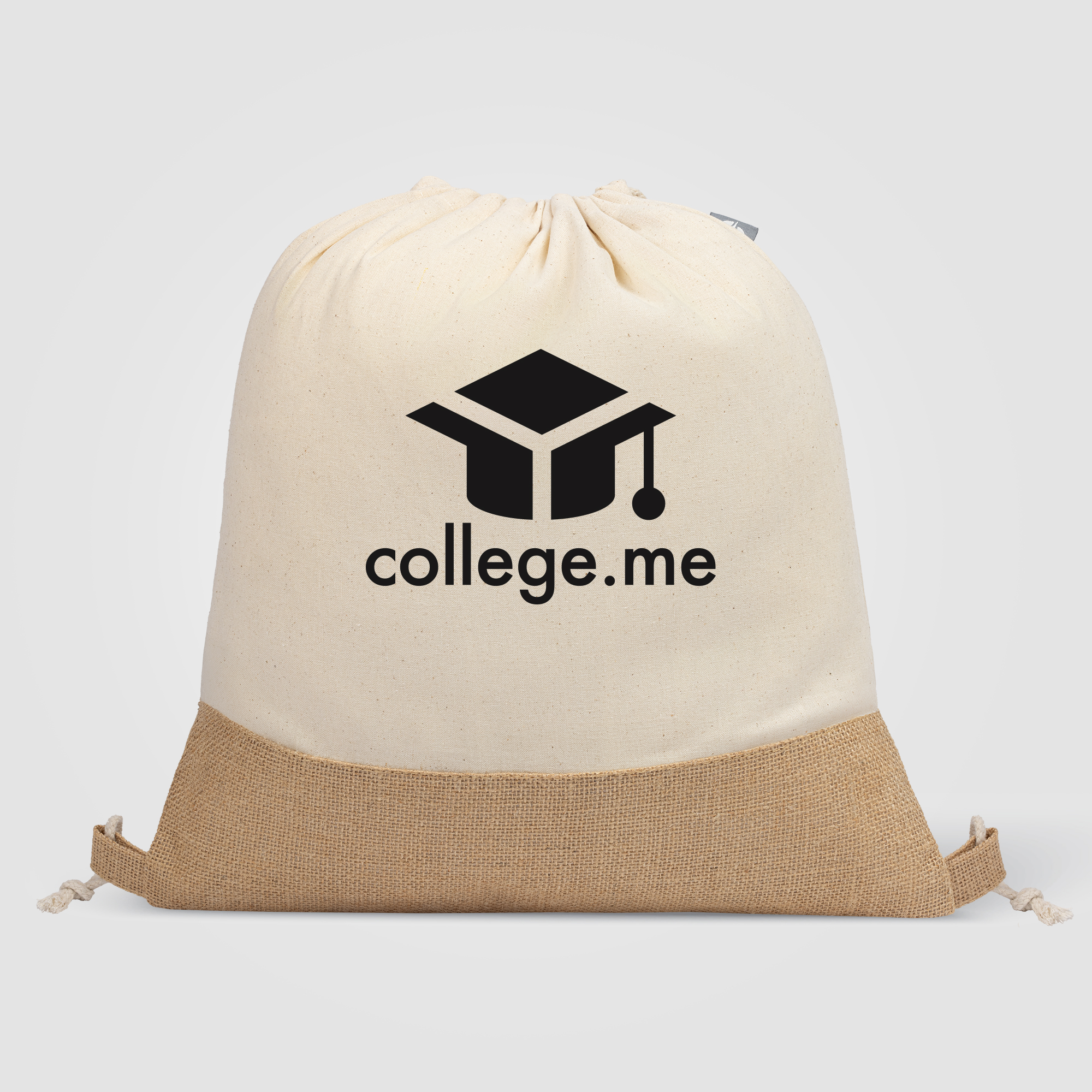 Rio™ Drawstring Bag - 5 oz. Recycled Cotton Blend with Jute 3