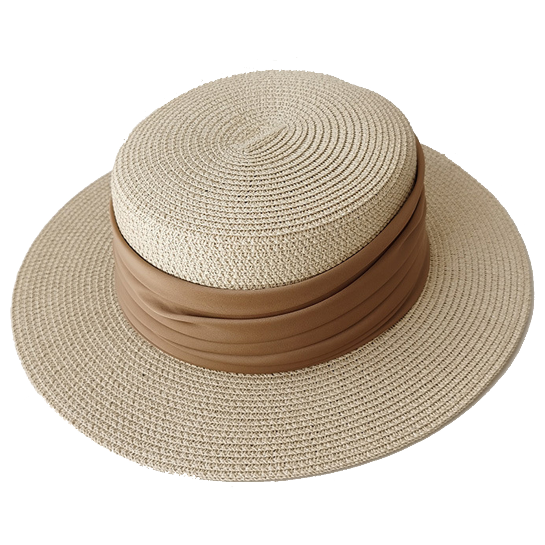 Jute Summer Sun Protection Flat Brim Sun Hat 9