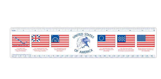 Ruler, 12" History Flags 1