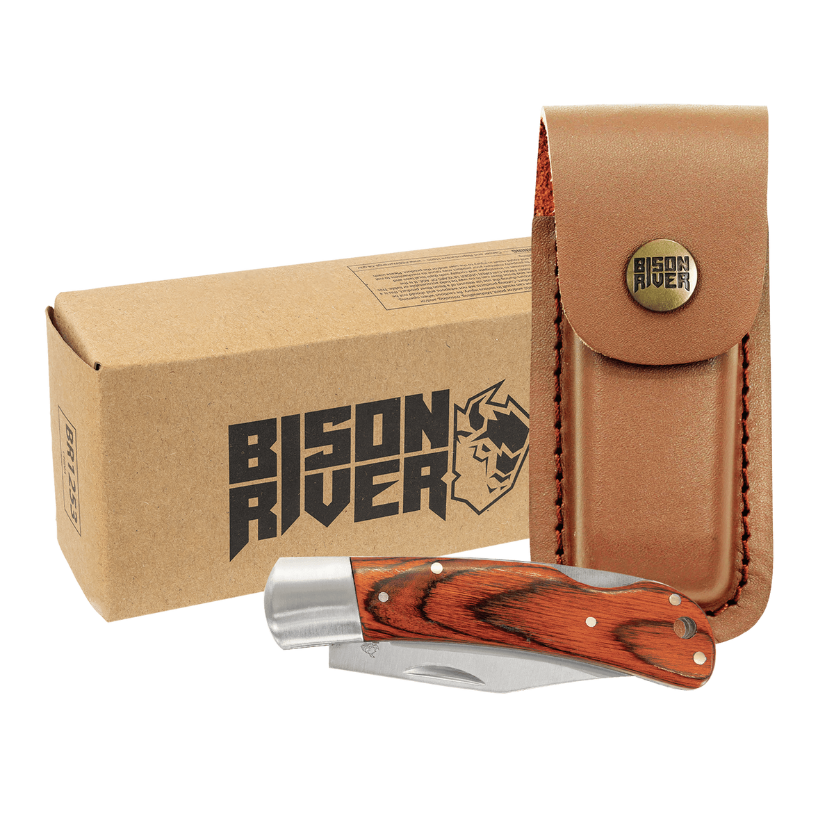 Bison River 4" Wood Folding Knife 4