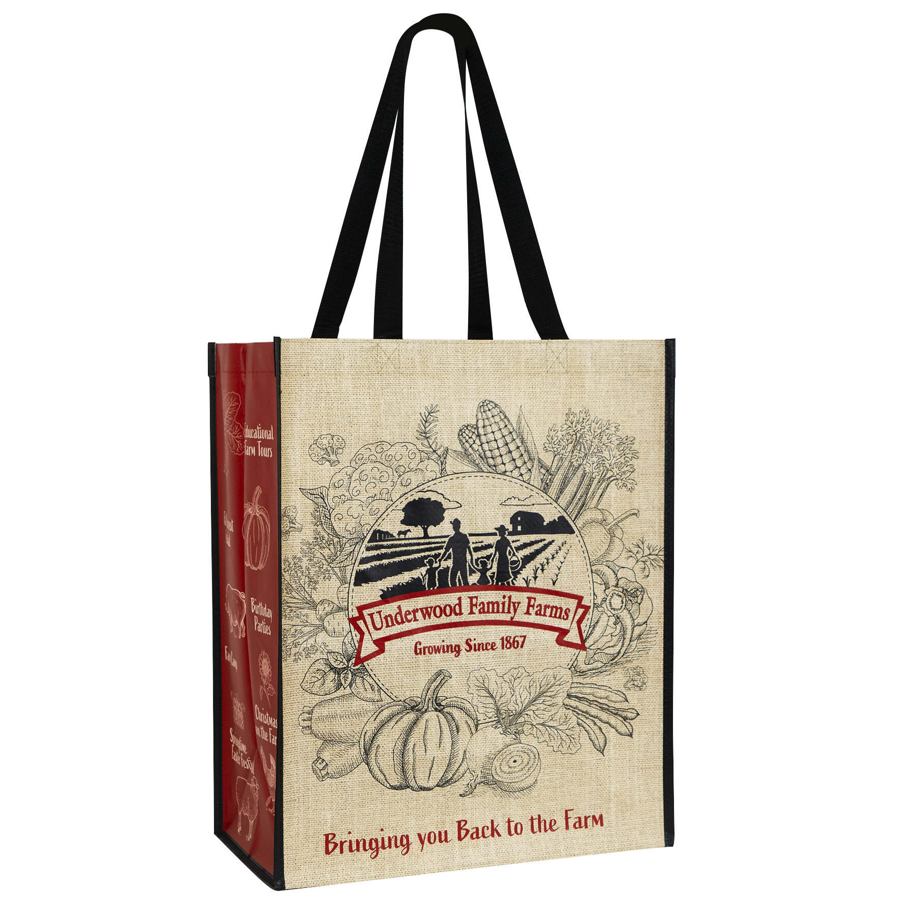 Custom Full-Color 145g Laminated Woven Grocery Bag 14"x17"x8" 1