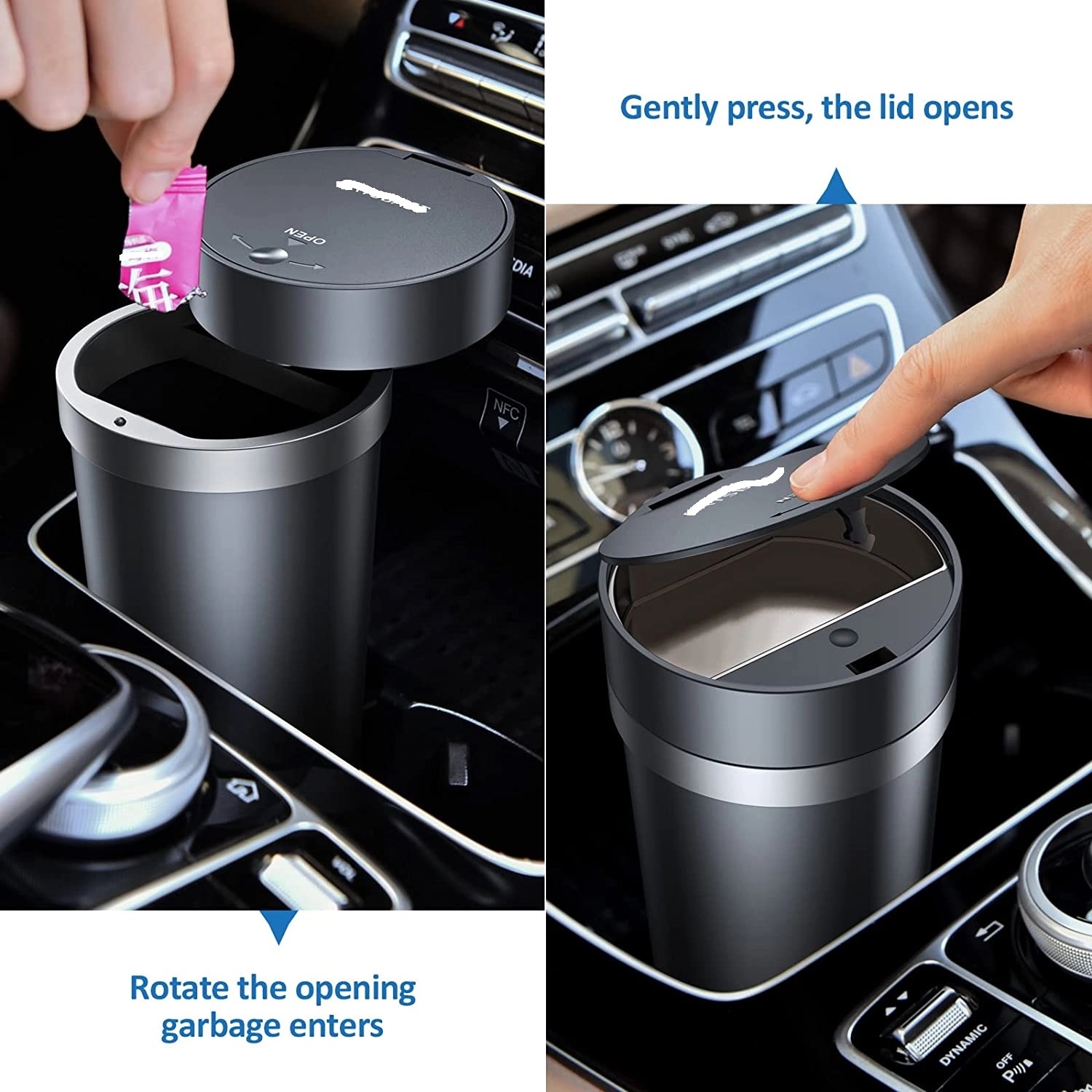 2 In 1 Car Ashtray Cup Holder Trash Can With Bags 2