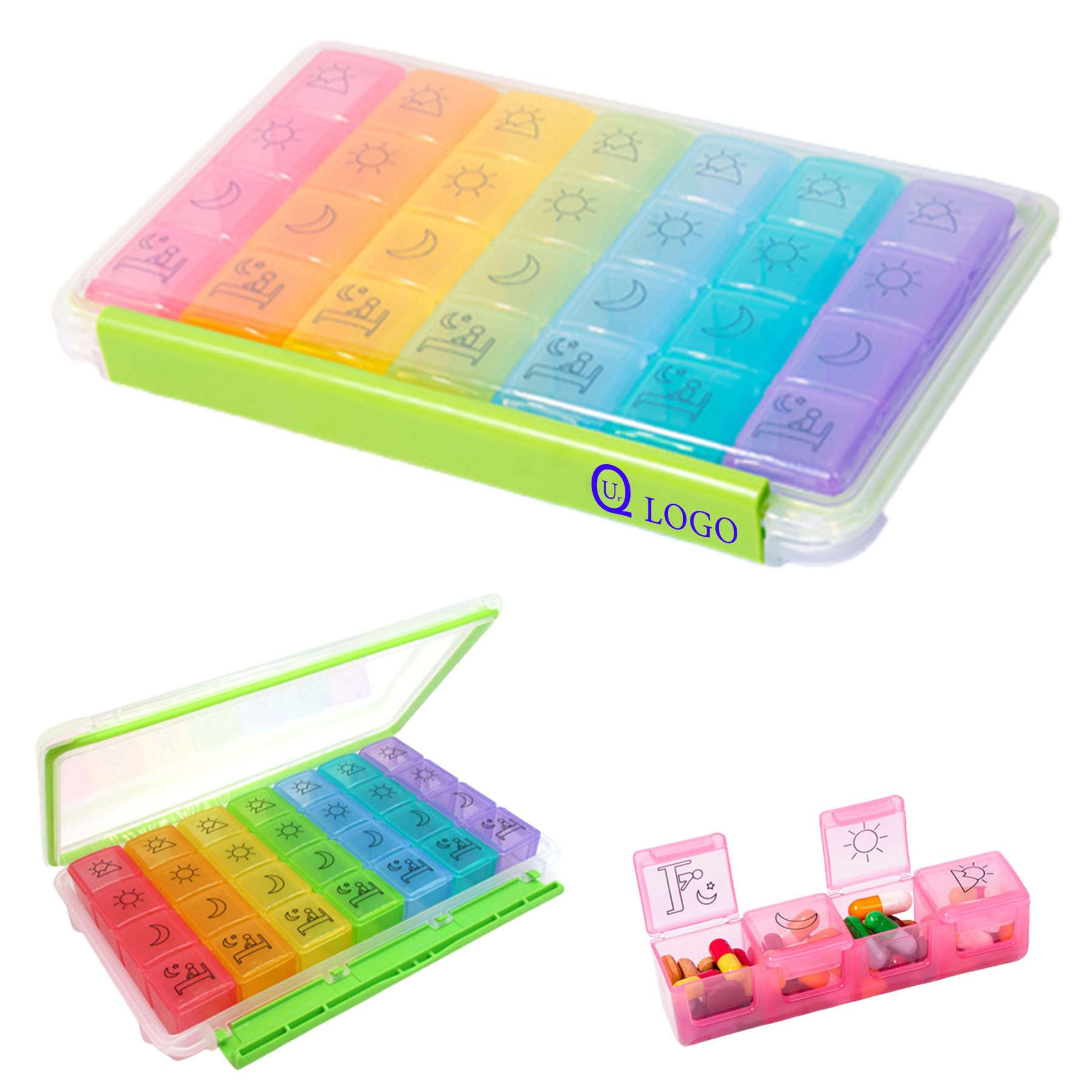 Weekly Pill Organizer With 28 Compartments