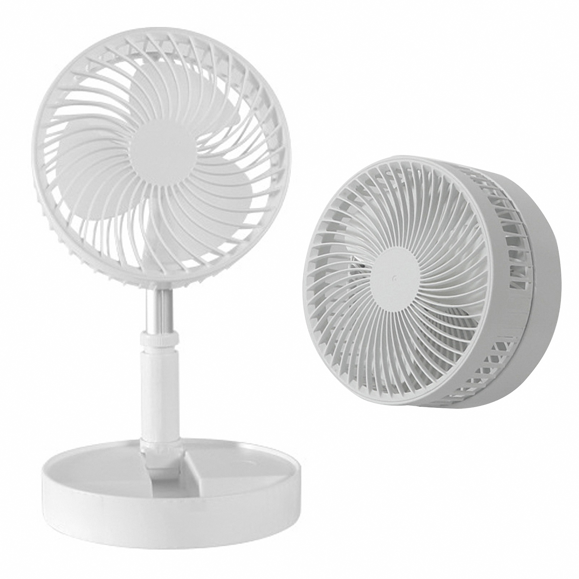 Portable USB Rechargeable Foldable Fan, 3600mAh Telescopic 3