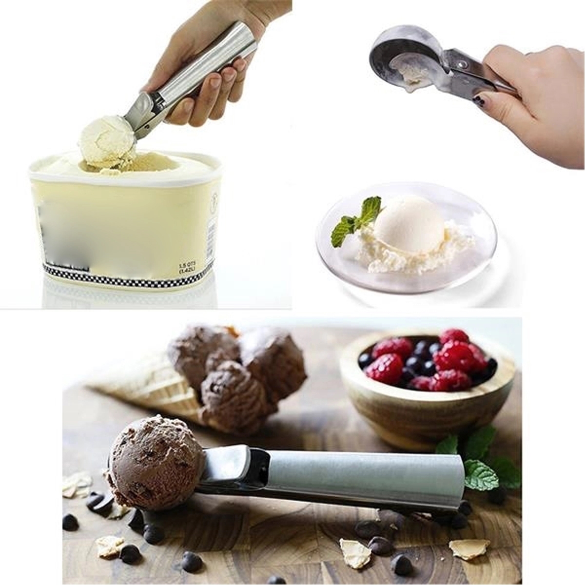 Stainless Steel Ice Cream Scooper with Trigger 2