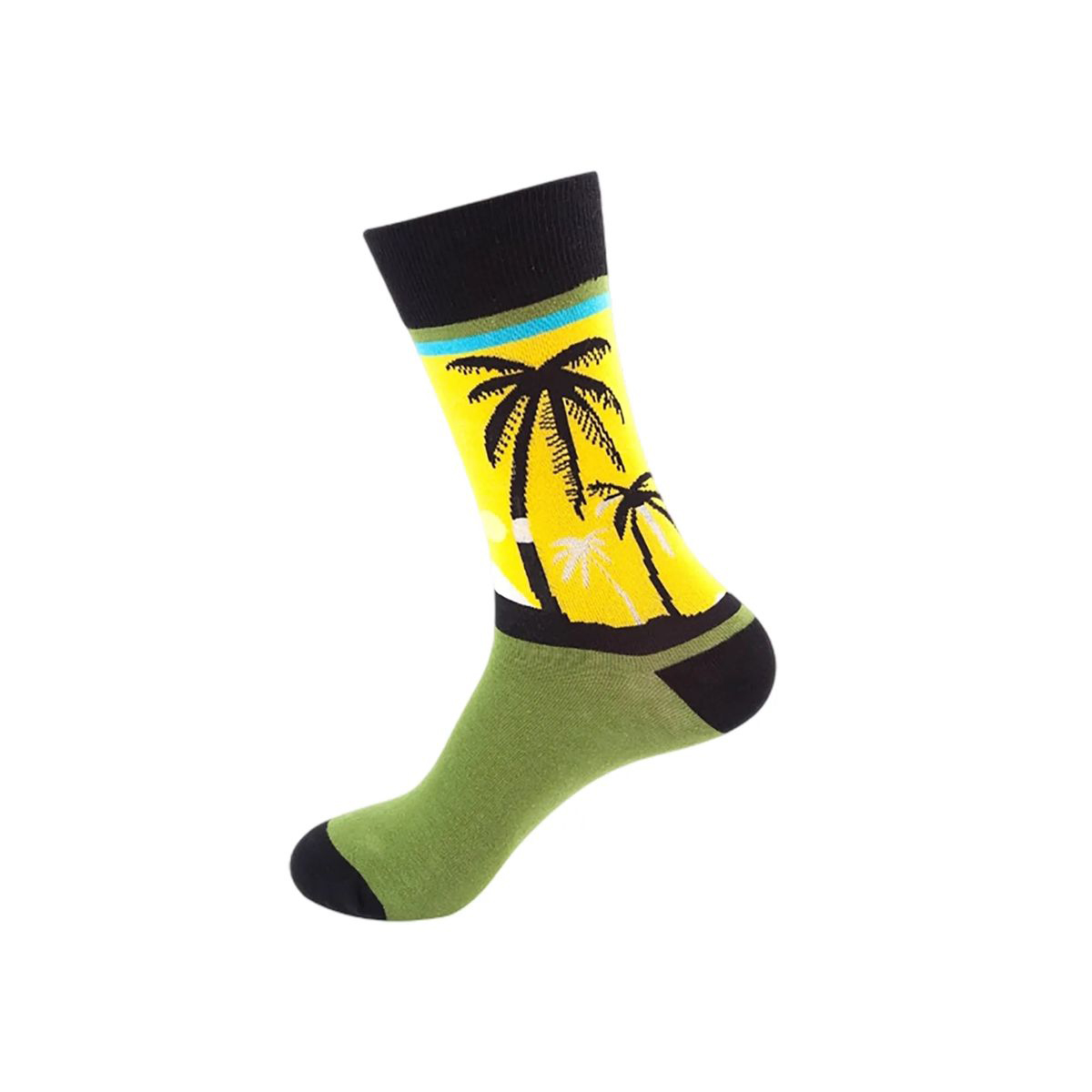 Cotton Crew Socks with Jacquard Pattern 1