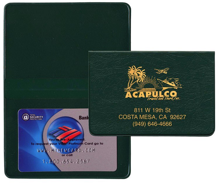 Executive Vinyl Fold Over Card Cases with Two Clear Pockets 13