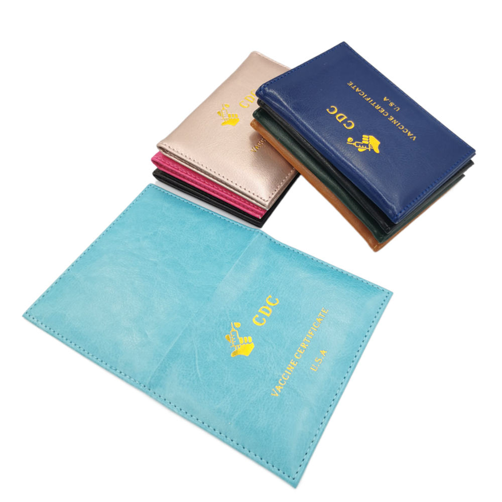 Leatherette Vaccine Card Holder - Deboss / Aluminum Foil 5