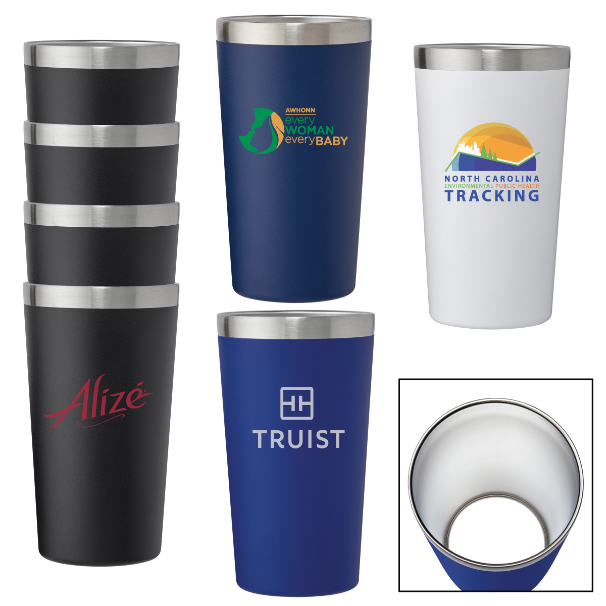 Limerick Double Walled Vacuum Insulated Stackable Pint Glass Cup 1