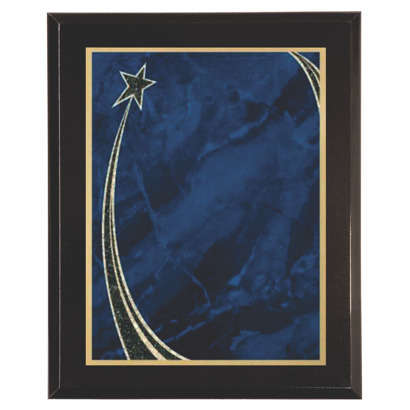 Premium Black Piano Finish Plaque w/ Blue Rising Star Plate 4