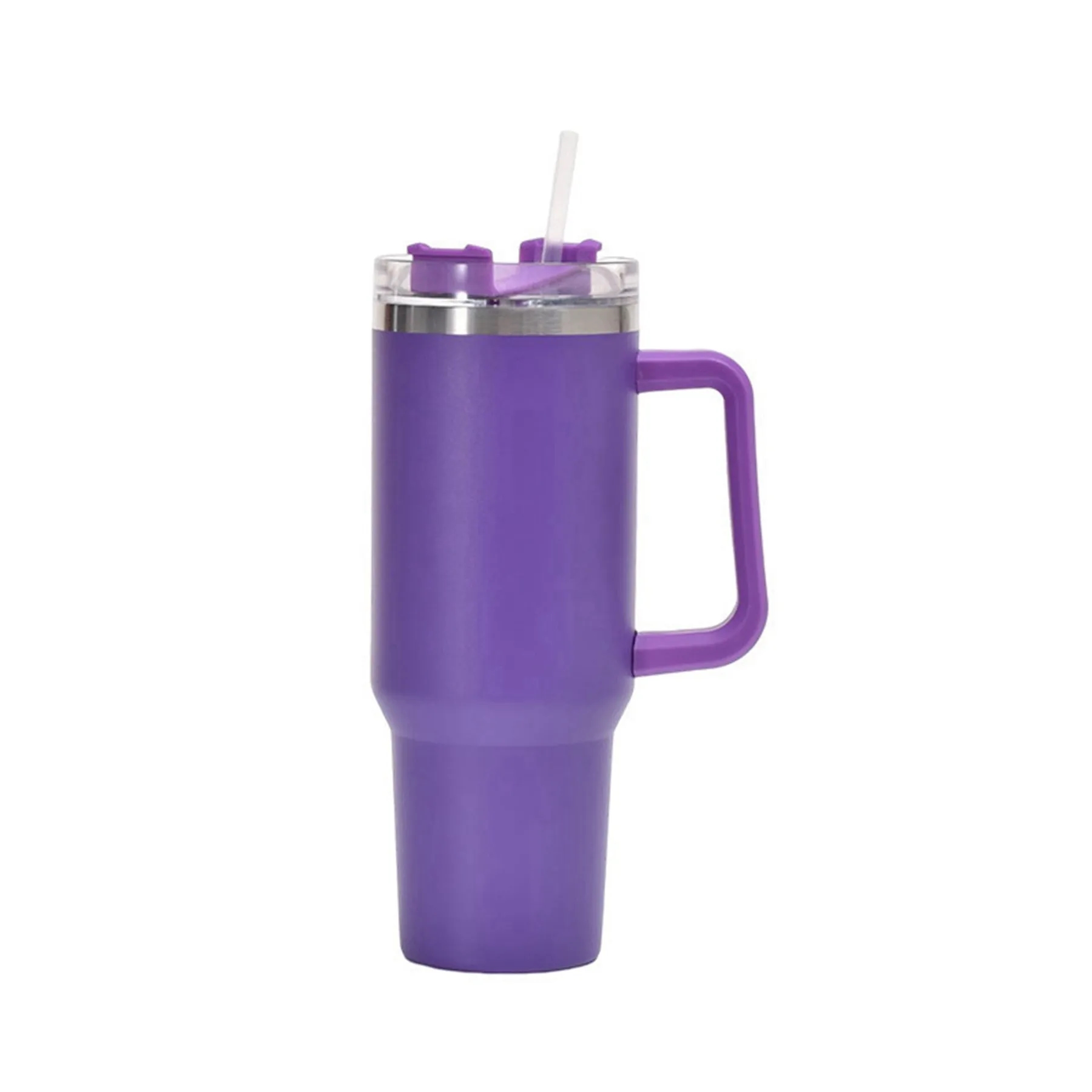 40 oz Vacuum Tumbler with Handle and Straw Lid 4