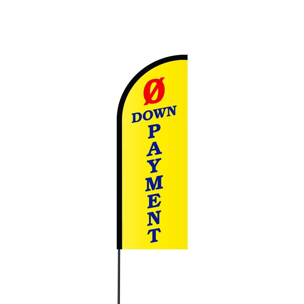 0 Down Payment (Yellow) Flag Kit 11' Feet Feather Flag Sign Outdoor Banner 1