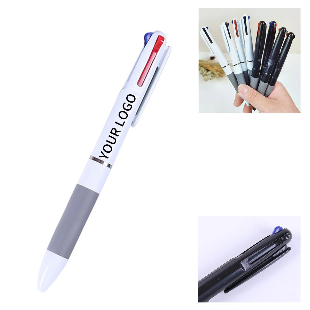 Plastic Tri Color Soft Grip Writing Pen 3