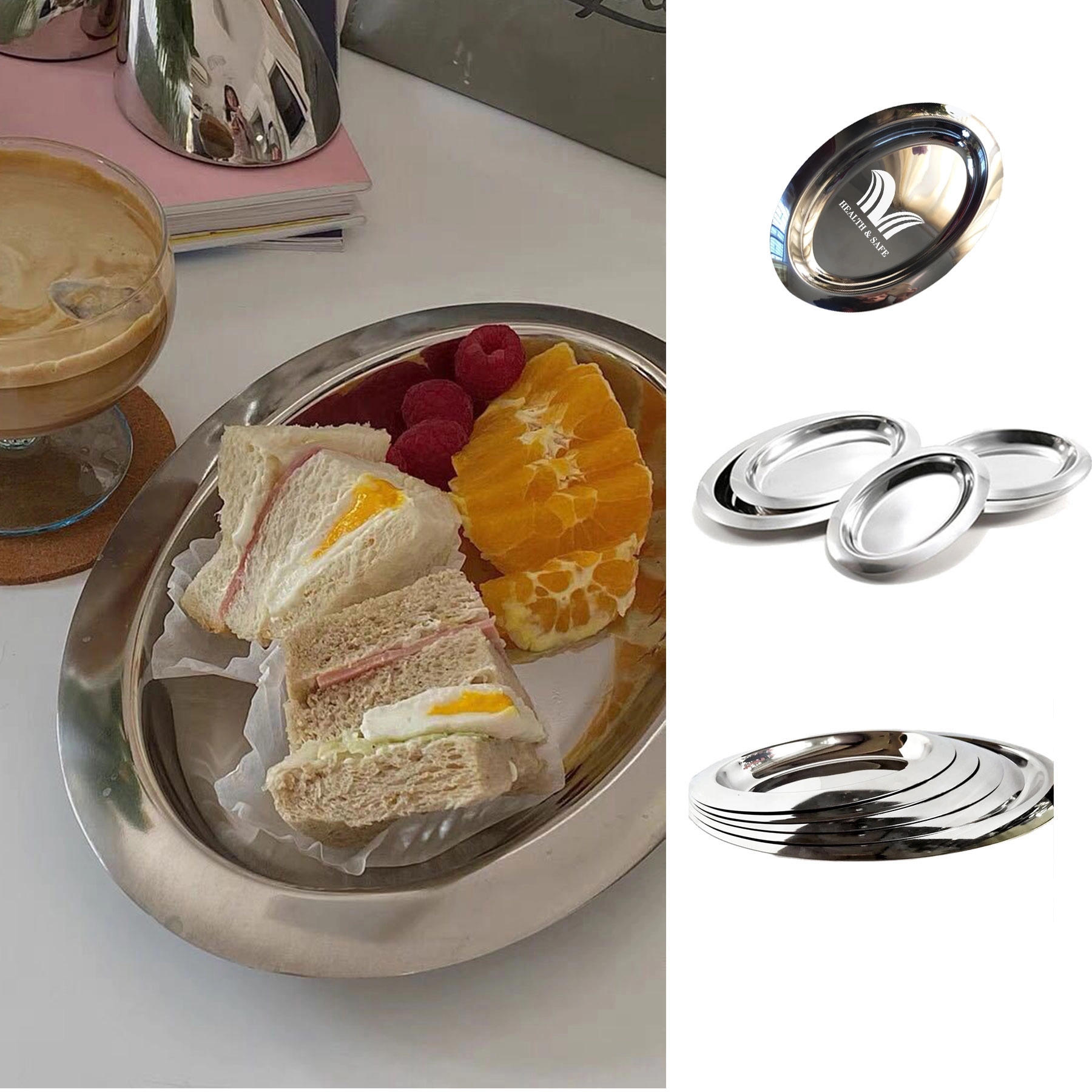 Camping Restaurant Dining Hall Toddler Metal Stainless Steel 2