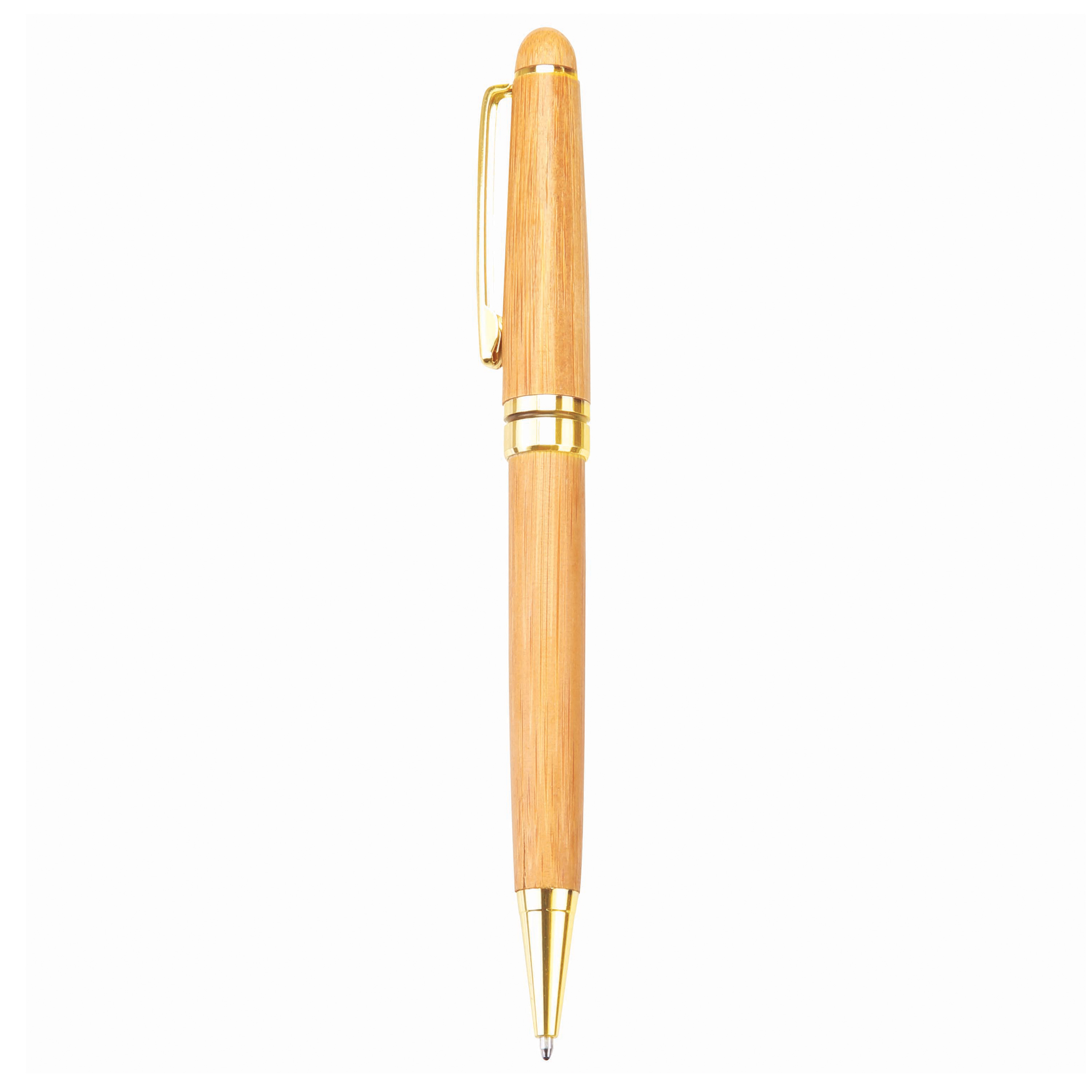 Gold Solstia Bamboo Twist Ballpoint Pen 2