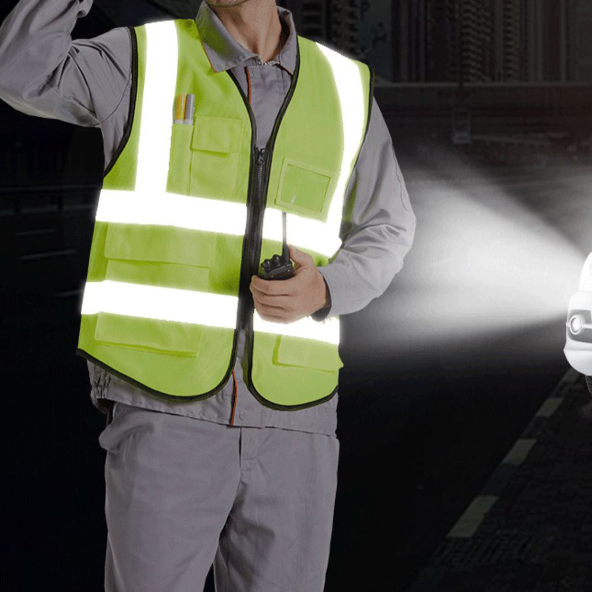 Polyester Multi Pocket Reflective Vest 6