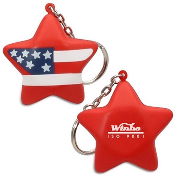 Patriotic Star Stress Ball Key Chain 3