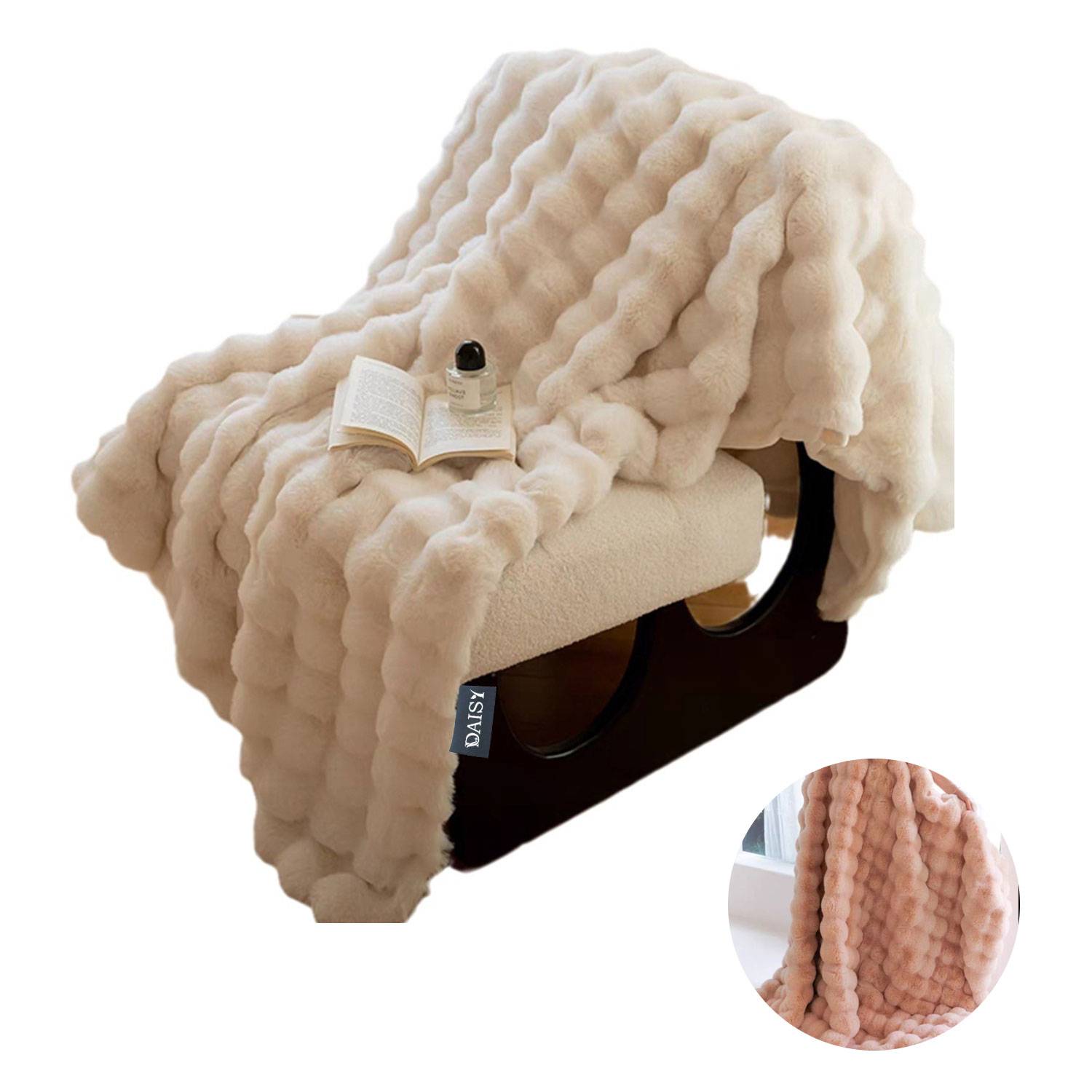 Super Comfort Oversized Warm Thick Bubble Double Sided Plush 10