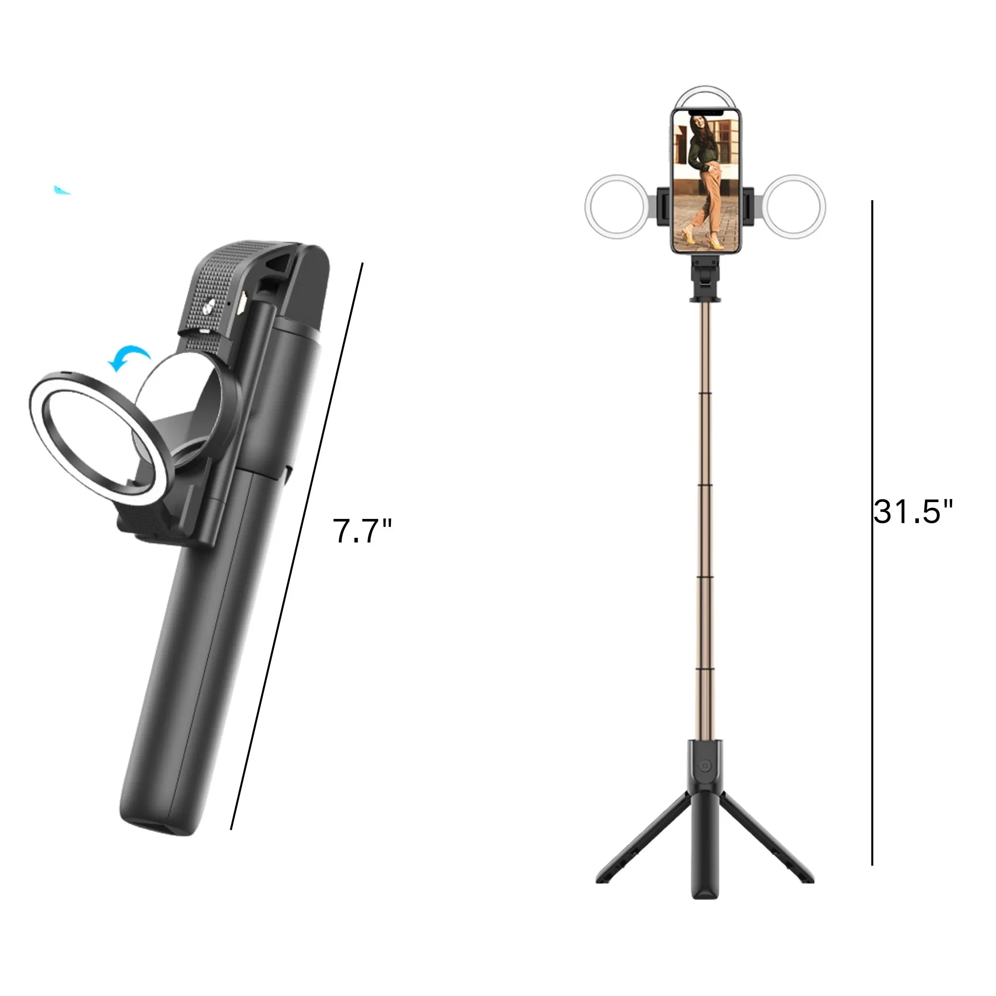 Bluetooth Selfie Stick Portable Integrated Tripod 4