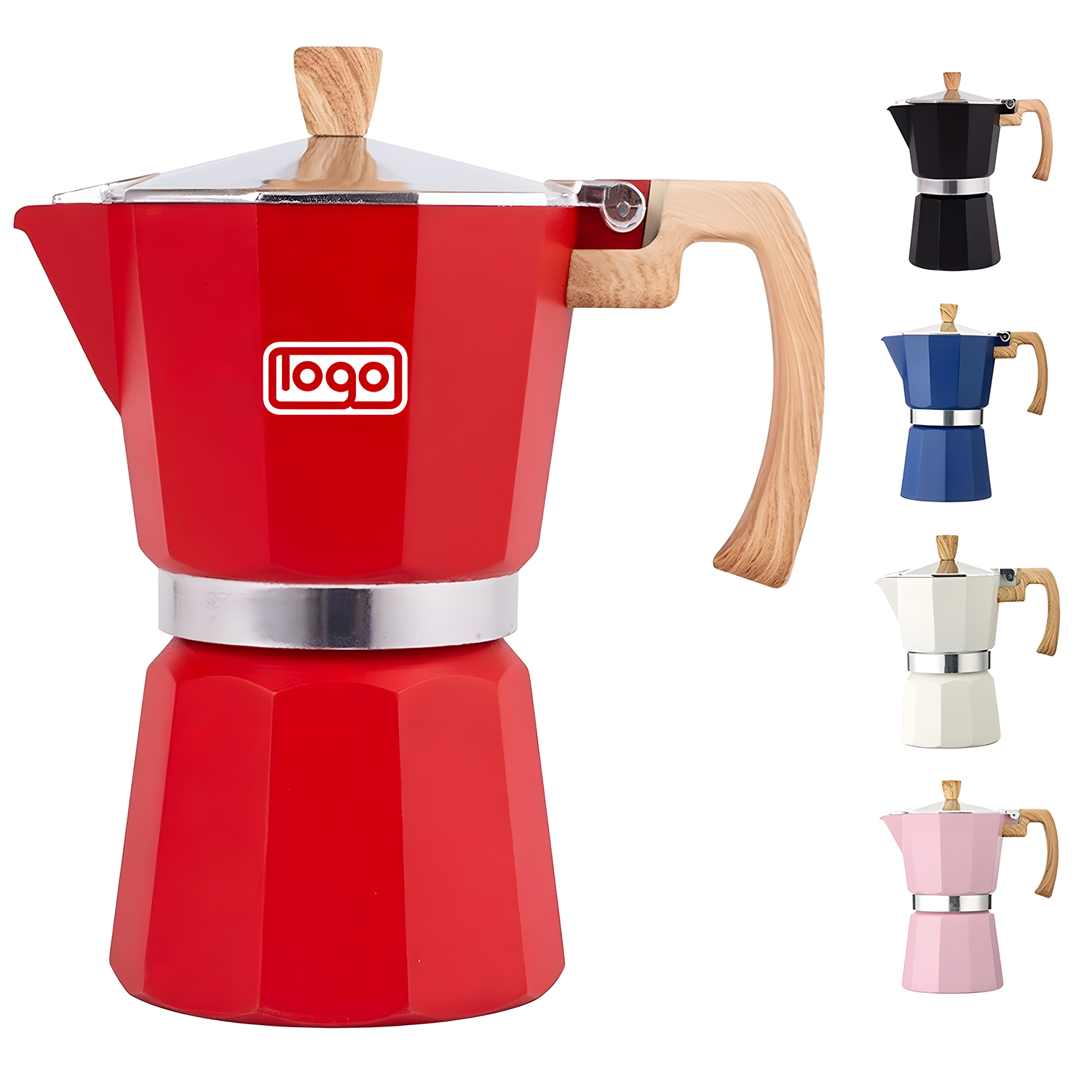 10oz Octagonal Aluminum Coffee Pot 1