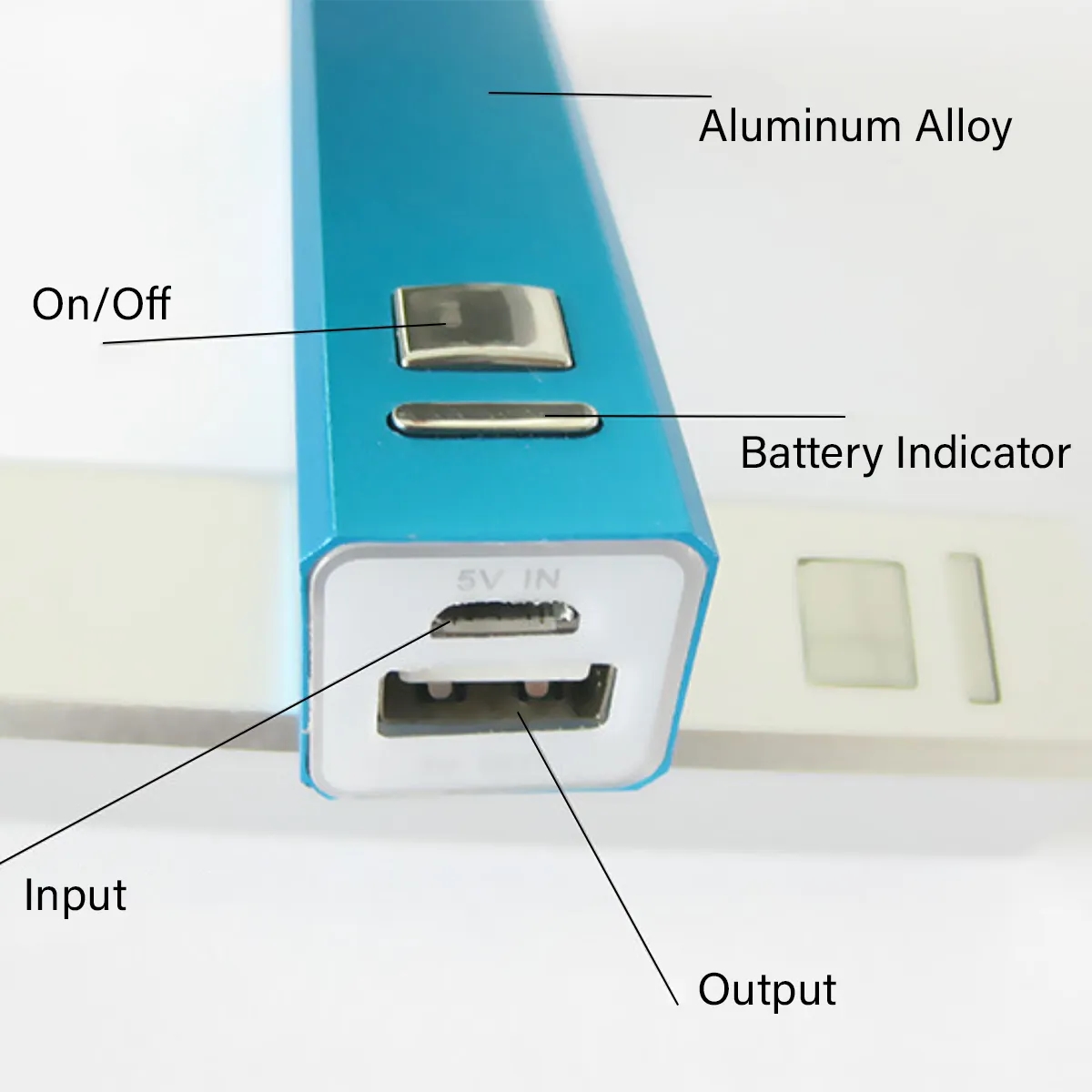 2600mAh Portable External Power Bank Battery Charger Metal 5