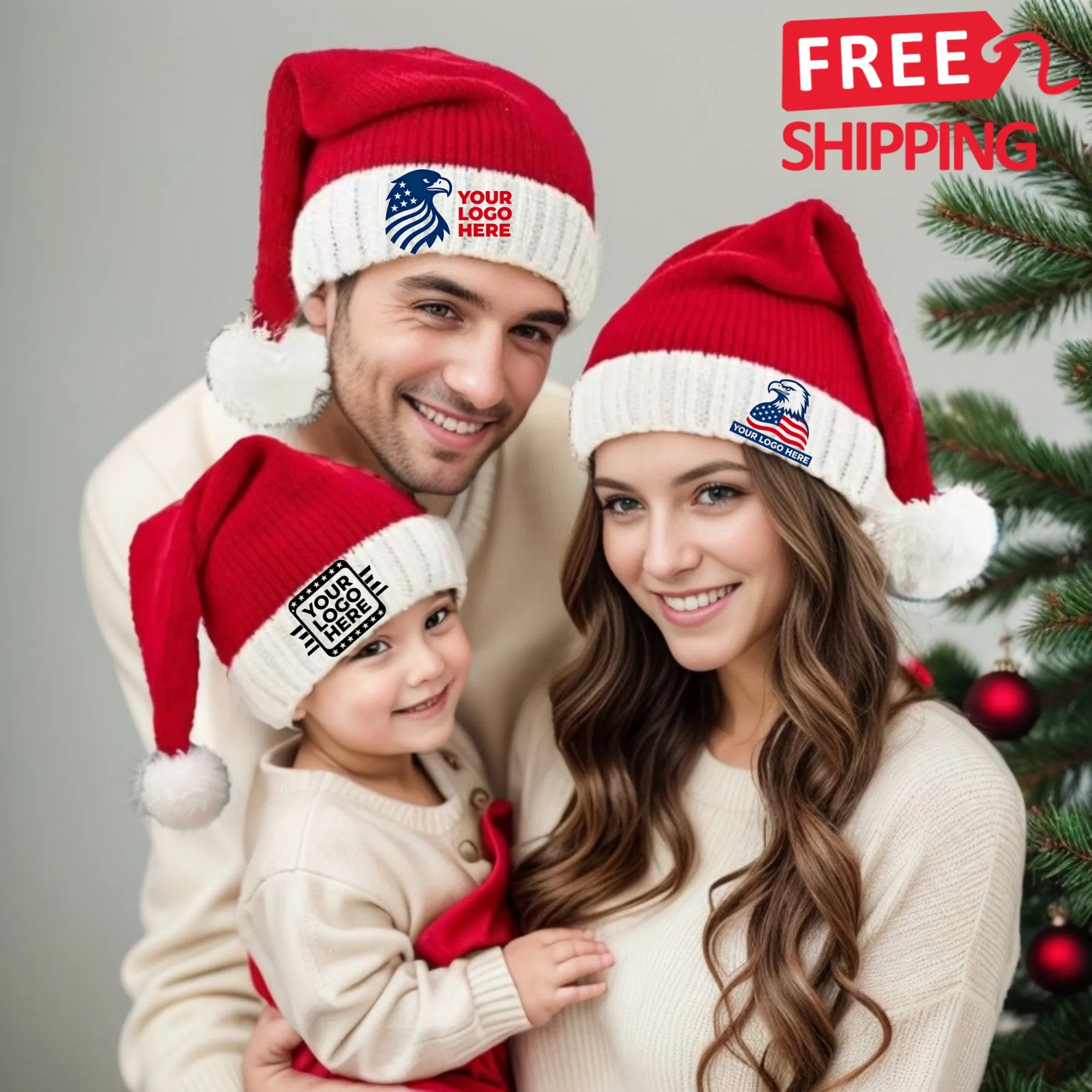 Family Matching Christmas Knit Hats 2