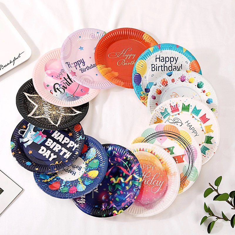 Custom 7" Disposable Party Picnic Salad Dessert Paper Plate 23