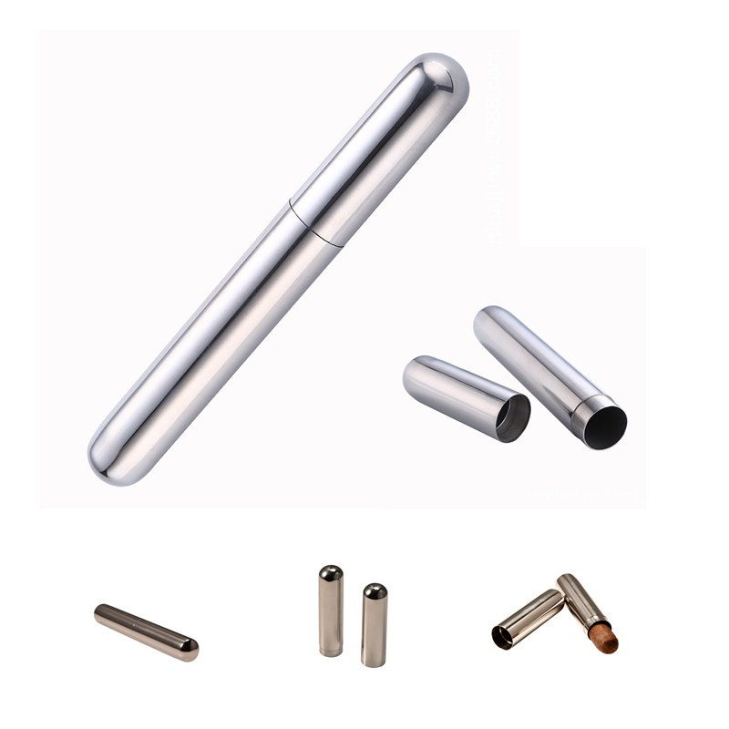 Stainless Steel Single Cigar Travel Tube 2
