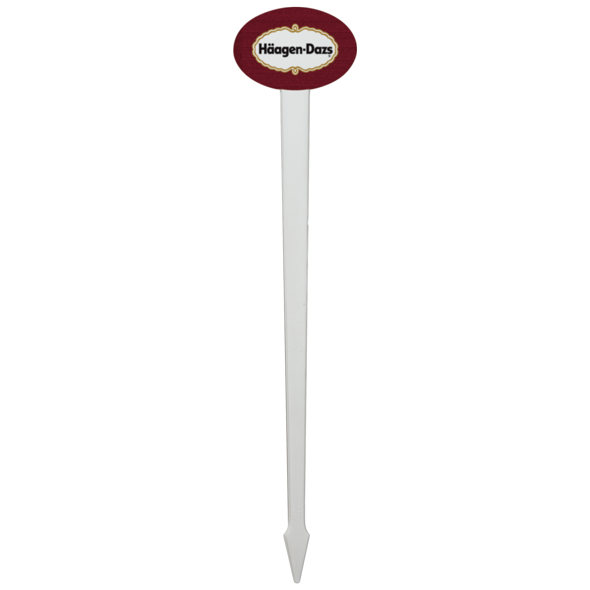 Plastic Drink Stirrer 6.000" Oval White Digital Print 2