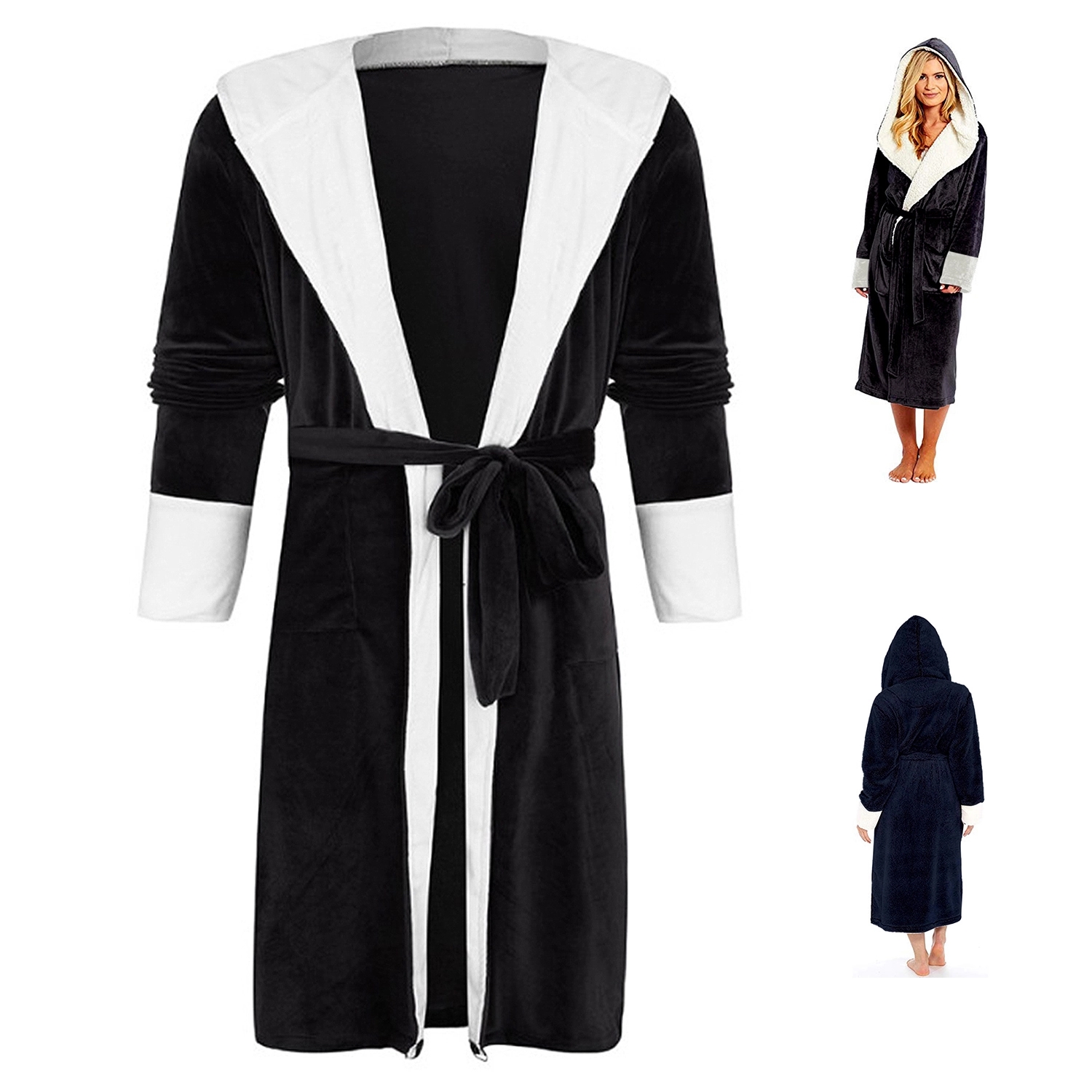 Long Hooded Bathrobe For Women 3
