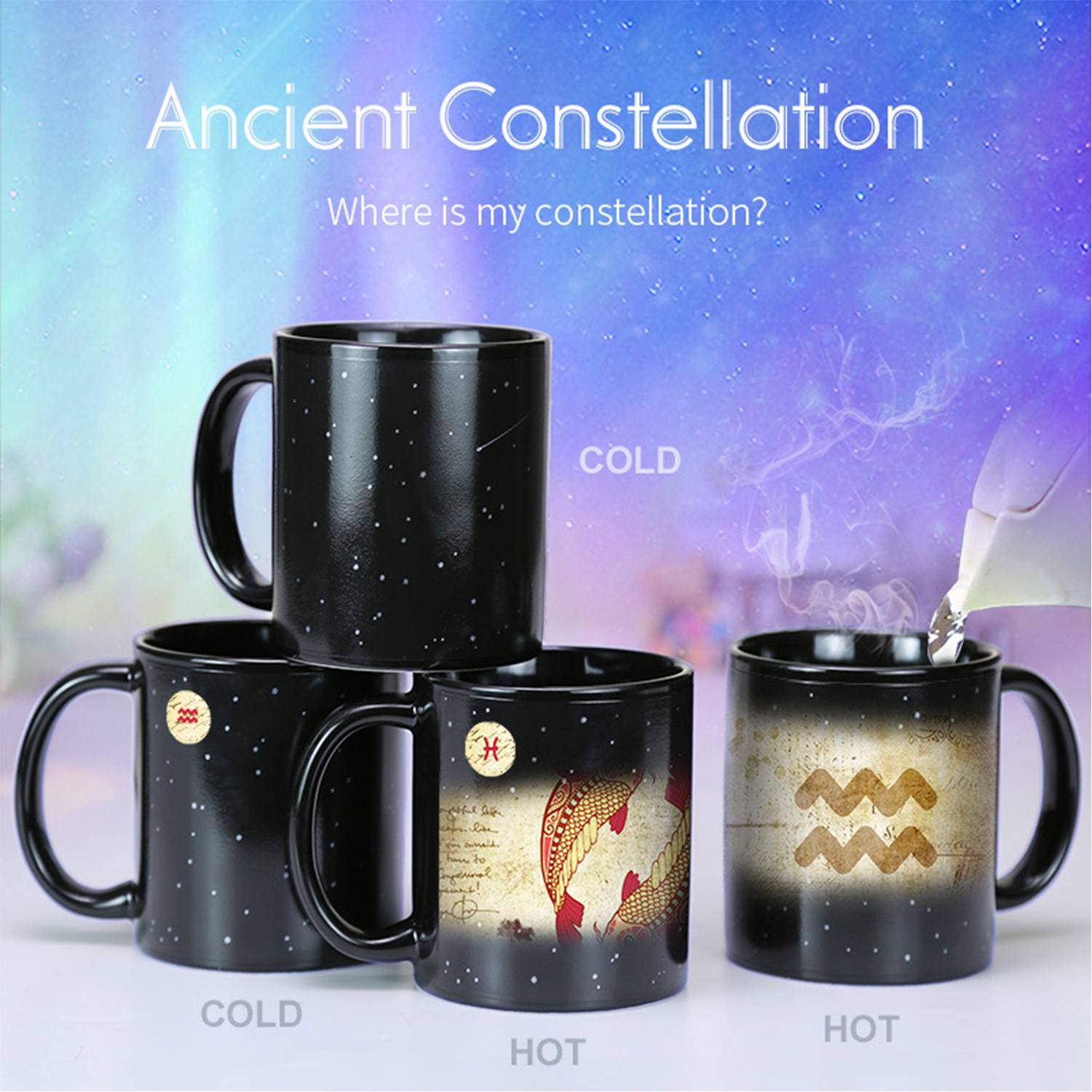 11oz Color-Changing Ceramic Zodiac Mug for Astrology Lovers 7