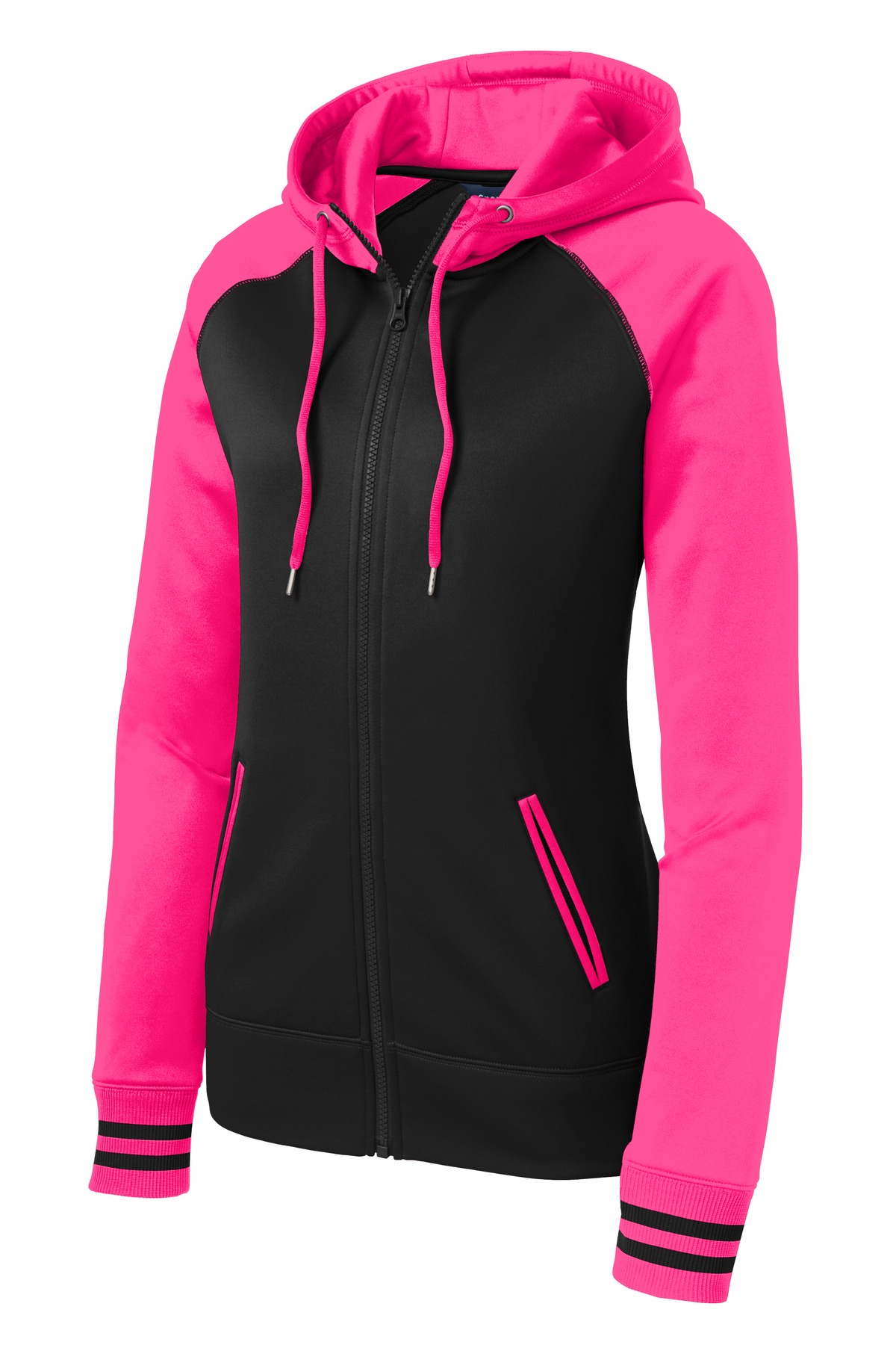 Sport-Tek Women's Sport-Wick Varsity Fleece Full-Zip Hooded Jacket. LST236 2