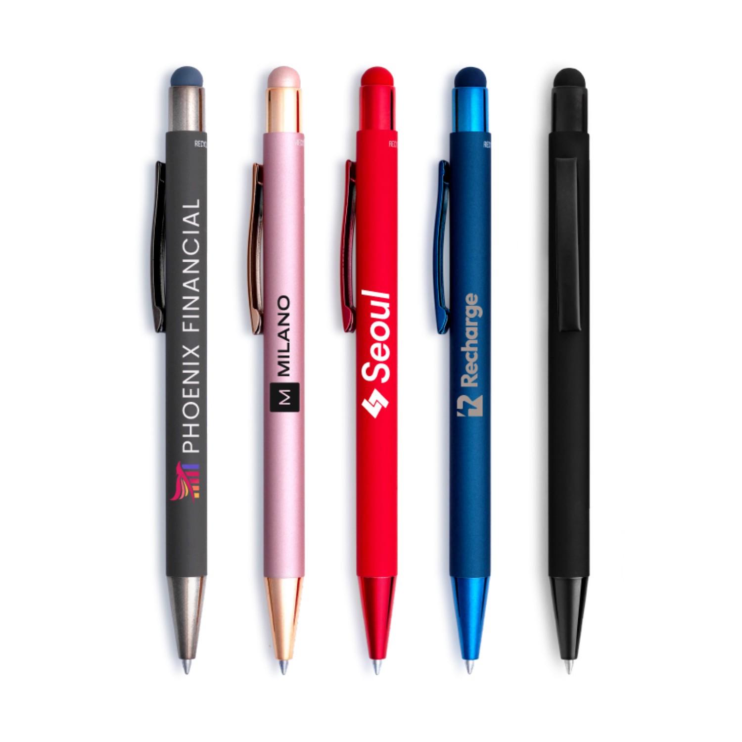 Fleetwood Stylus Satin Soft Touch Gel Click Pen (Recycled Aluminum) 2