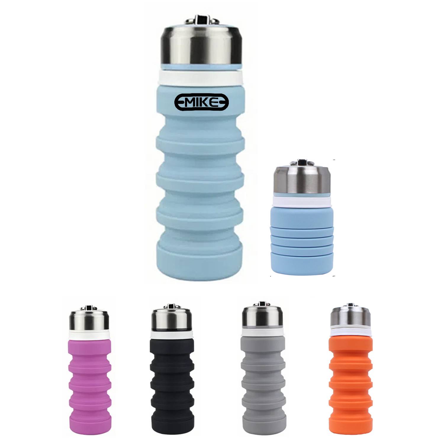 13.5Oz Silicone Collapsible water Bottle