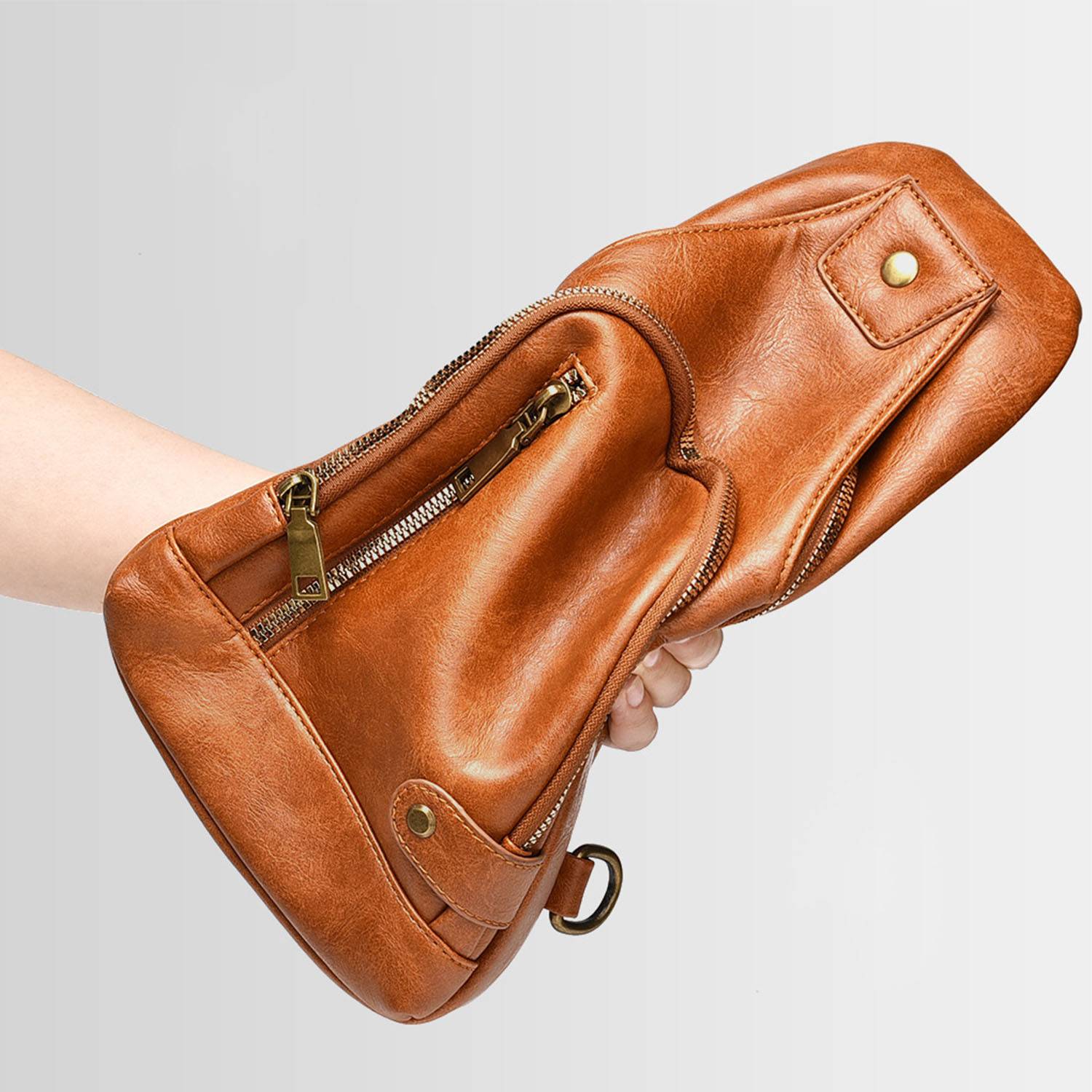 PU Leather Crossbody Chest Bag For Man 4