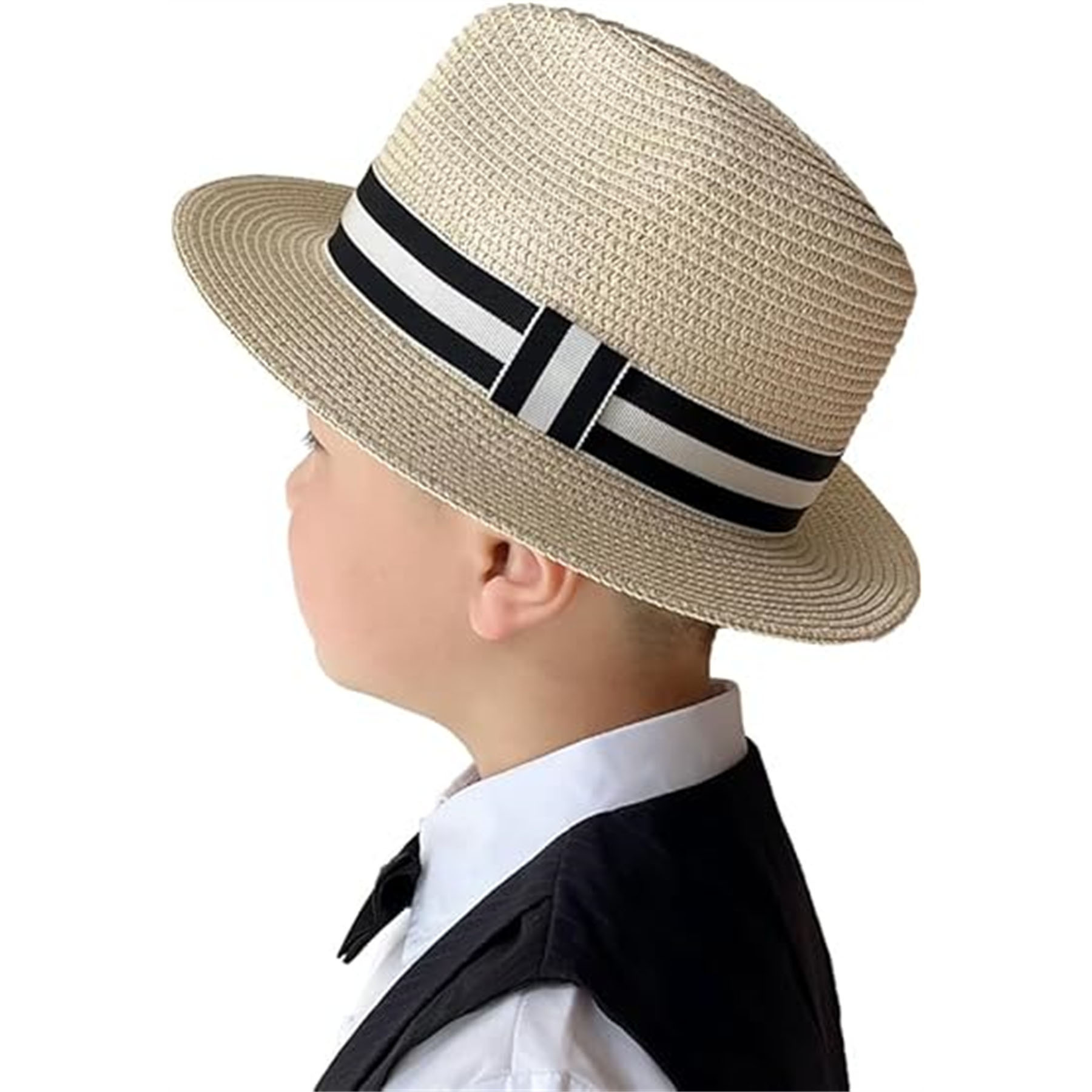 Straw Fedora Sun Hat for Kids 2