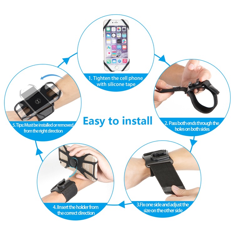 Detachable swivel arm wrist strap 5