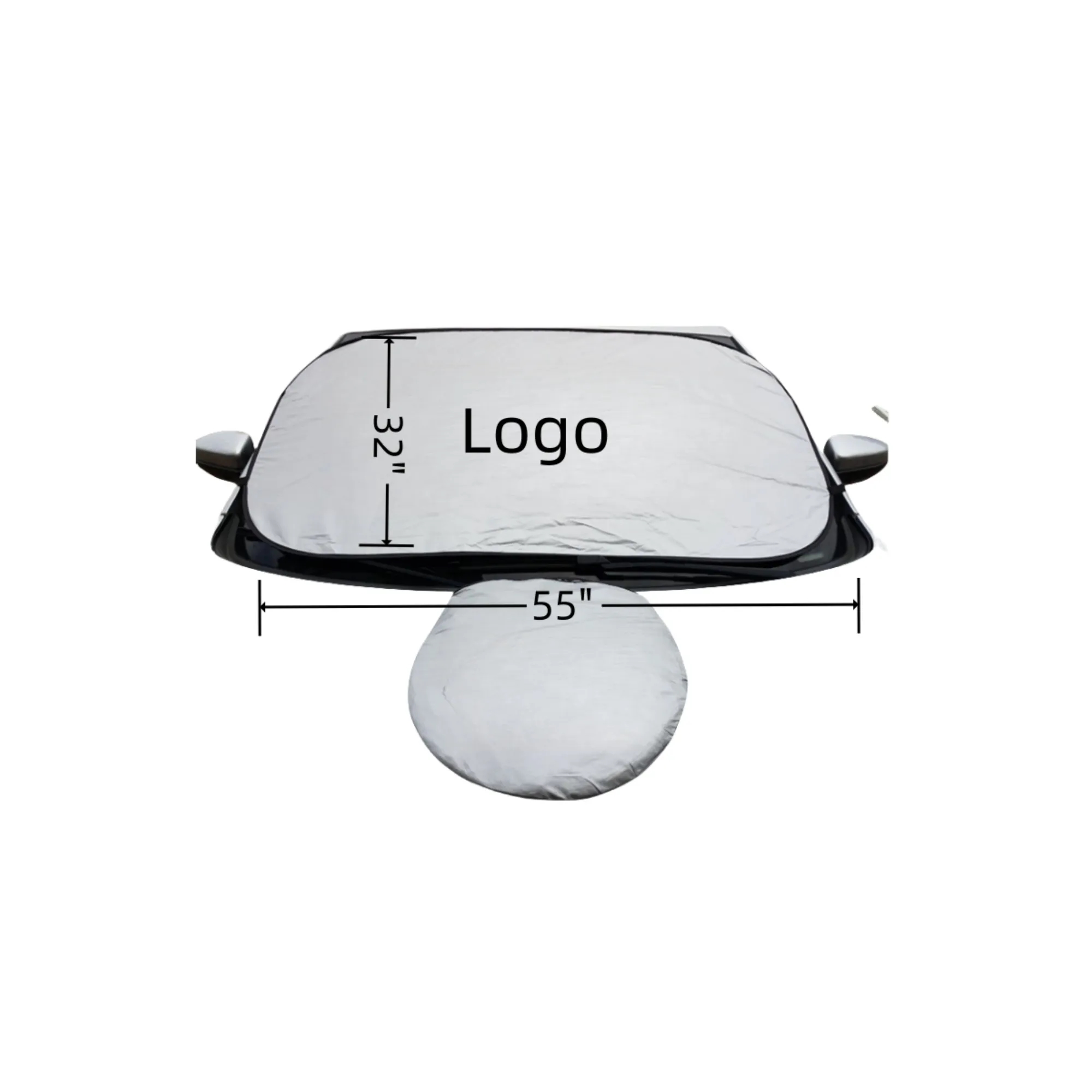 Custom Front Windshield Sun Shade With Pouch