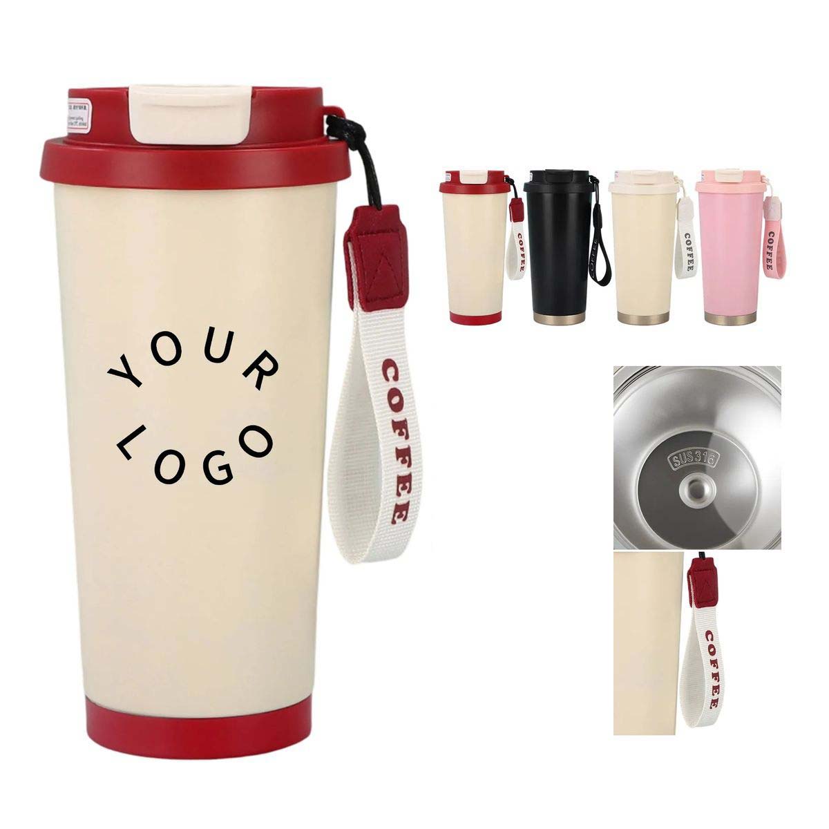 16 Oz Insulated Stainless Steel Coffee Cup 2